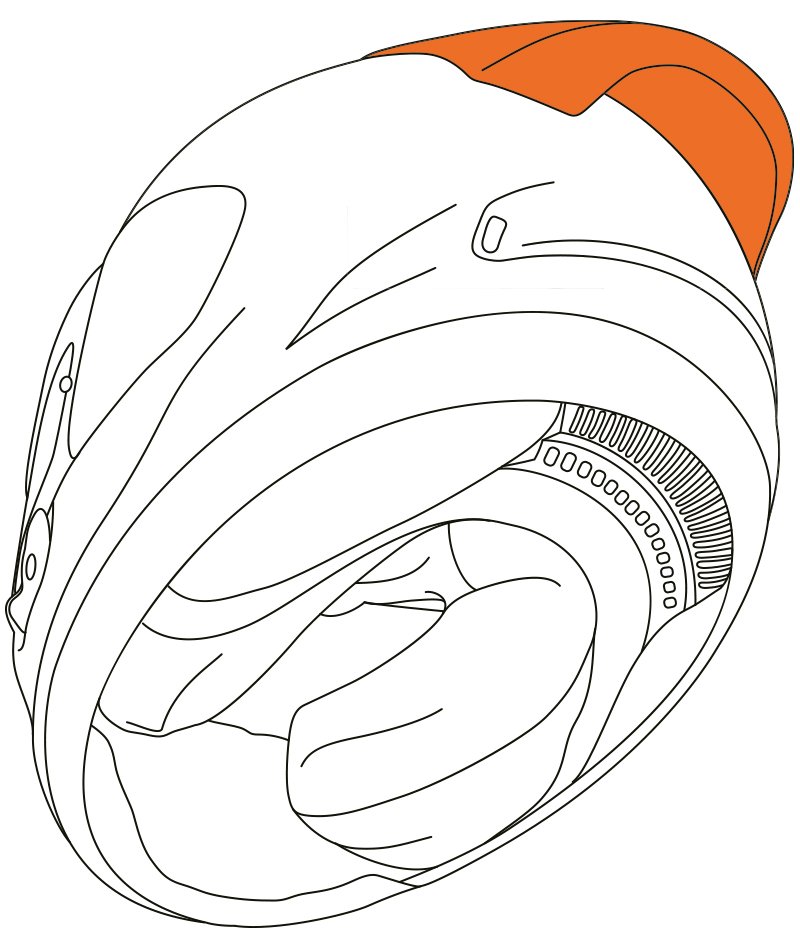 Arai Quantic helmet spoiler diagram